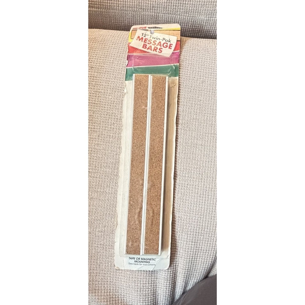 nu-dell Bulletin‎ Bar Magnetic Cork Strips Board 2 Pack 12" Classroom Dorm White